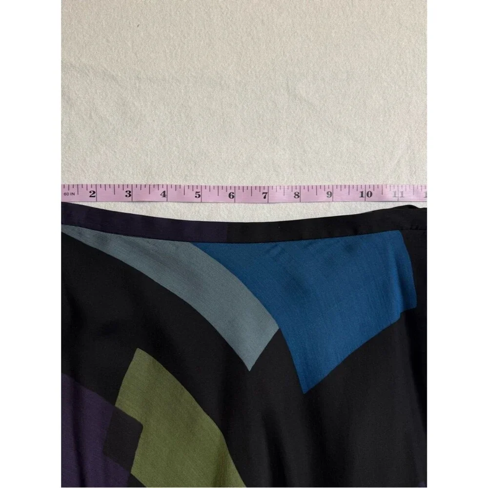 Dana Buchman‎ Silk Midi Skirt Geometric Print Petite 2 NWT A Line